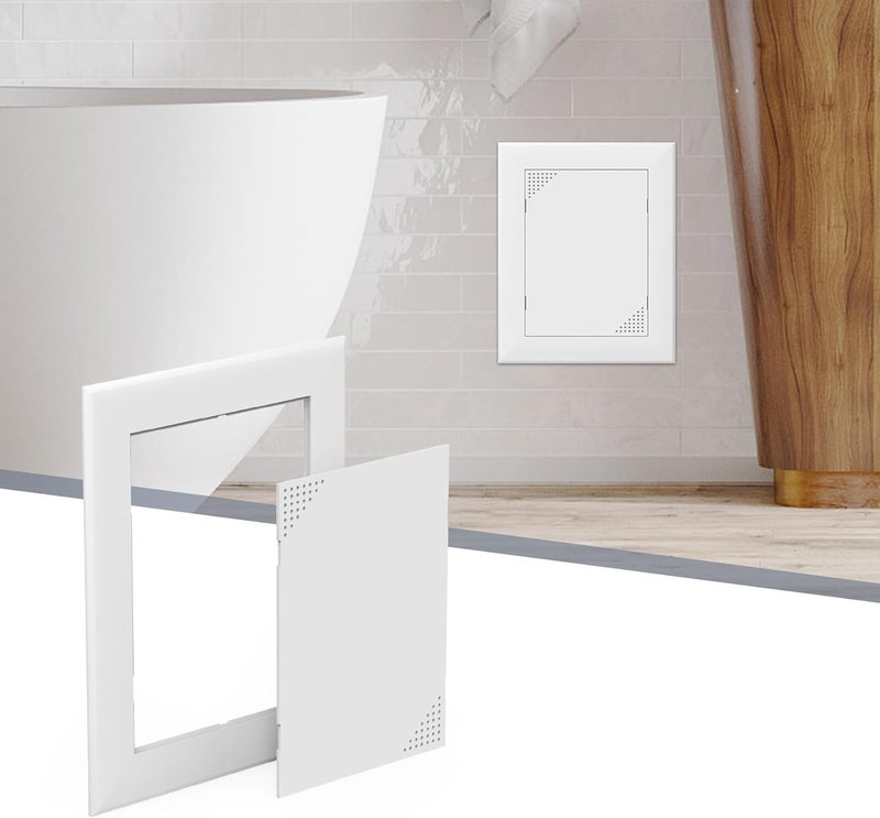 Flamorrow Access Panel for Drywall, Plumbing Access Door, 5" x 7" Self Adhesive Wall Hole Cover with Air Vent Hole, Durable Plastic Access Panels for Drywall, Ceiling - Image 1